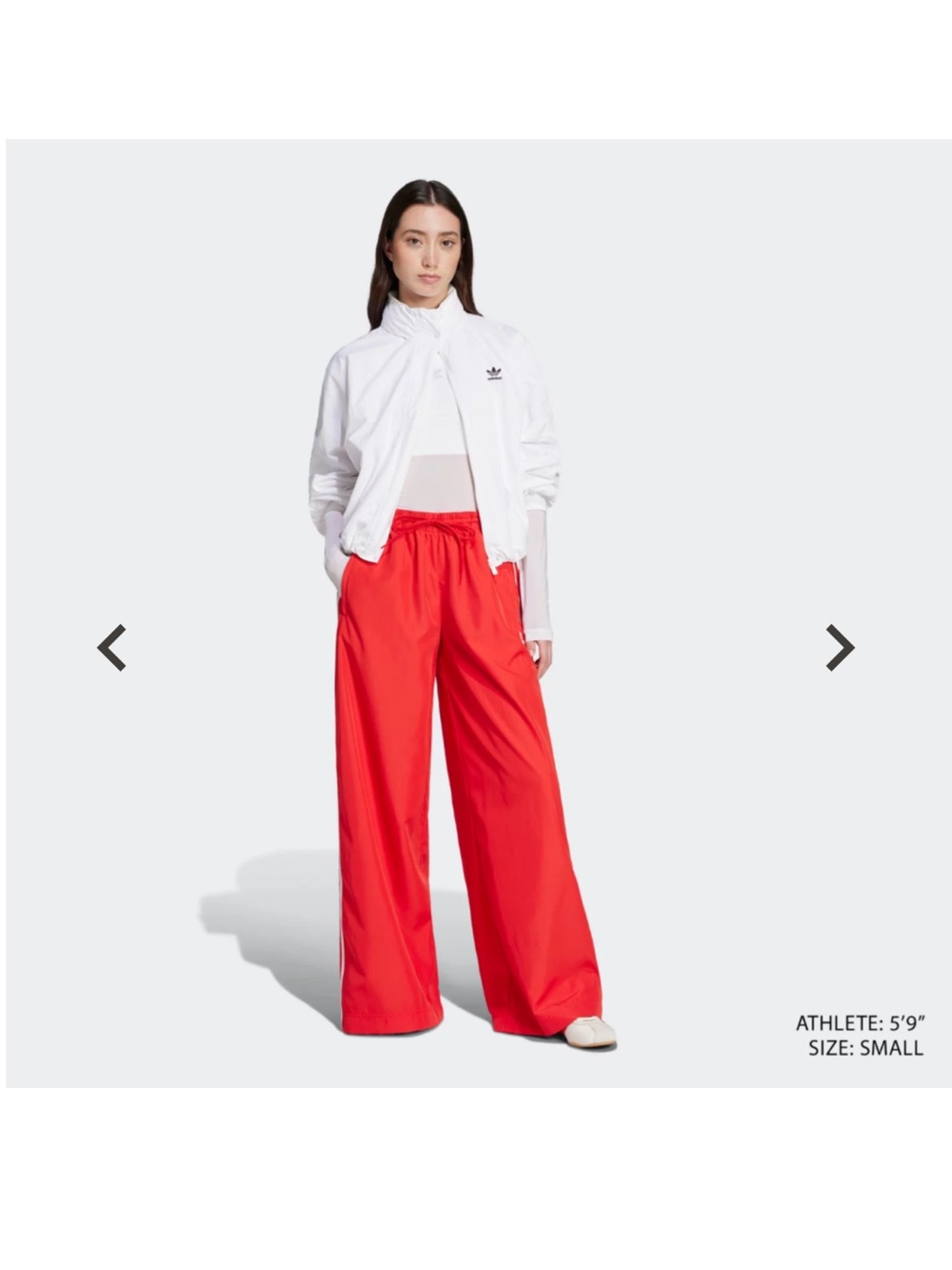 adidas Wide-Leg Track Pants in Red
